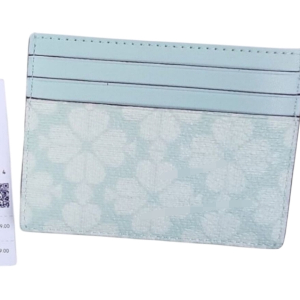 Kate Spade Blue Glow Flower Pattern Slim Card Holder - Picture 4 of 4